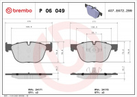 Sada brzdových destiček BREMBO P06049