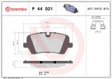 Sada brzdových destiček BREMBO P44021 - LAND ROVER