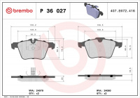 Sada brzdových destiček BREMBO P36027 - JAGUAR