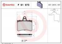 Sada brzdových destiček BREMBO P61073 - CITROËN