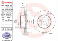 Brzdový kotouč BREMBO MAX 09.7421.80 - JEEP