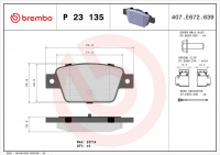Sada brzdových destiček BREMBO P23135