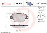 Sada brzdových destiček BREMBO P23135