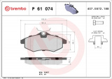 Sada brzdových destiček BREMBO P61074 - CITROËN