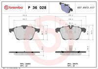 Sada brzdových destiček BREMBO P36028 - JAGUAR