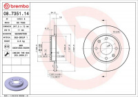 Brzdový kotouč BREMBO 08.7351.14 - CITROËN