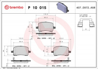 Sada brzdových destiček BREMBO P10015 - OPEL