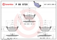 Sada brzdových destiček BREMBO P85072X Sada brzdových destiček BREMBO P85072X