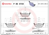 Sada brzdových destiček BREMBO P85072X