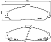 Sada brzdových destiček BREMBO P10052 - CADILLAC, CHEVROLET