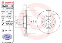 Brzdový kotouč BREMBO 08.7354.10 - ALFA ROMEO Brzdový kotouč BREMBO 08.7354.10 - ALFA ROMEO