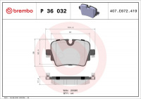 Sada brzdových destiček BREMBO P36032 - JAGUAR