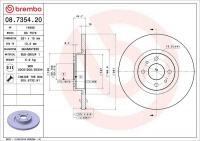 Brzdový kotouč BREMBO 08.7354.20 - LANCIA Brzdový kotouč BREMBO 08.7354.20 - LANCIA