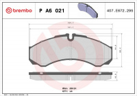 Sada brzdových destiček BREMBO PA6021 - IVECO