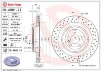 Brzdový kotouč BREMBO 09.A961.21 - MERCEDES-BENZ