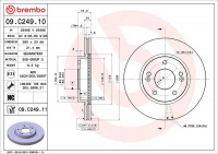 Brzdový kotouč BREMBO 09.C249.11 - HYUNDAI, KIA
