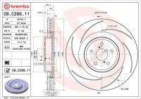 Brzdový kotouč BREMBO 09.C266.11 - LEXUS Brzdový kotouč BREMBO 09.C266.11 - LEXUS
