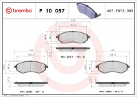 Sada brzdových destiček BREMBO P10057