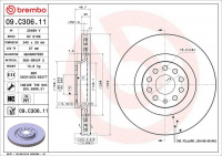 Brzdový kotouč BREMBO 09.C306.11 - AUDI, SEAT, ŠKODA, VW