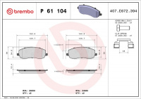Sada brzdových destiček BREMBO P61104 - CITROËN, FIAT, LANCIA, PEUGEOT Sada brzdových destiček BREMBO P61104 - CITROËN, FIAT, LANCIA, PEUGEOT