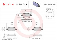 Sada brzdových destiček BREMBO P30047