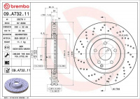 Brzdový kotouč BREMBO 09.A732.11 - MERCEDES-BENZ