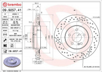 Brzdový kotouč BREMBO 09.9257.41 Brzdový kotouč BREMBO 09.9257.41