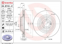 Brzdový kotouč BREMBO 09.B743.41 - MERCEDES-BENZ