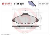 Sada brzdových destiček BREMBO P24029 - FORD