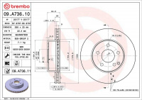 Brzdový kotouč BREMBO 09.A736.11 - MERCEDES-BENZ