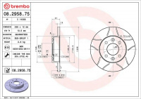 Brzdový kotouč BREMBO MAX 08.2958.75 - DACIA, RENAULT