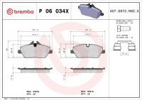 Sada brzdových destiček BREMBO P06034X - BMW, MINI