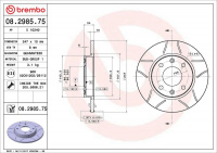 Brzdový kotouč BREMBO MAX 08.2985.75 - CITROËN, PEUGEOT
