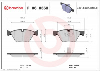 Sada brzdových destiček BREMBO P06036X - BMW