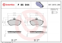 Sada brzdových destiček BREMBO P85044 - AUDI, SEAT, VW