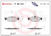 Sada brzdových destiček BREMBO P59011 - DAEWOO, OPEL