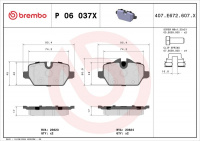 Sada brzdových destiček BREMBO P06037X - BMW