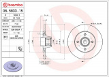 Brzdový kotouč BREMBO 08.5833.15 - RENAULT