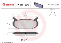 Sada brzdových destiček BREMBO P24036 - MAZDA