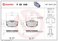 Sada brzdových destiček BREMBO P85046 - VW