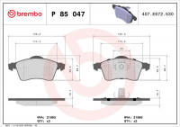 Sada brzdových destiček BREMBO P85047 - VW