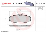 Sada brzdových destiček BREMBO P24039 - NISSAN