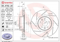 Brzdový kotouč BREMBO 09.A752.20 - RENAULT