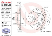 Brzdový kotouč BREMBO 09.B754.21 - MINI