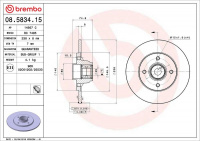 Brzdový kotouč BREMBO 08.5834.15 - RENAULT