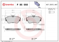 Sada brzdových destiček BREMBO P85050 - VW