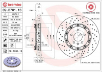 Brzdový kotouč BREMBO 09.B781.13 - OPEL