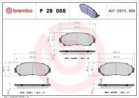 Sada brzdových destiček BREMBO P28068 - HONDA