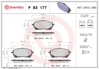 Sada brzdových destiček BREMBO P83177