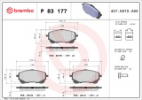 Sada brzdových destiček BREMBO P83177